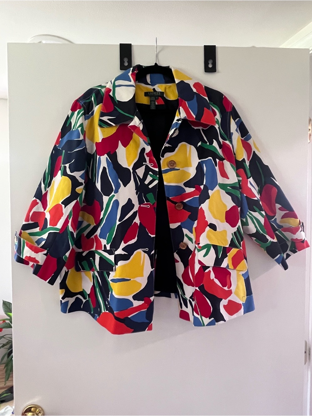 Ralph Lauren Multicolor Abstract Print Swing Jacket